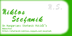 miklos stefanik business card